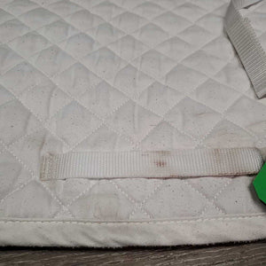 Thin Quilt Jumper Saddle Pad, "Superman" *gc, pilly, mnr stains, dingy, threads, rubs, undone stitching