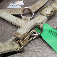 Thick Nylon Halter, adj, snap *gair, dirty, stains, rubs, unstitched, frayed holes
