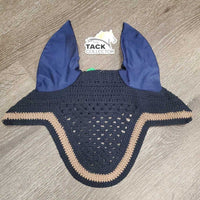Crochet Ear Bonnet Fly Veil *gc, faded, hair, discolored/stains
