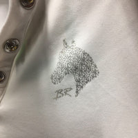 SS Show Shirt, 1/4 Snap Up, snap collar, bling *vgc, seam rubs, puckered collar
