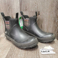 "Chimera Chelsea" Short Rubber Boots, Pull On *gc, scuffs, dirt, hairy, rubs
