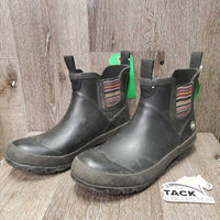 "Chimera Chelsea" Short Rubber Boots, Pull On *gc, scuffs, dirt, hairy, rubs
