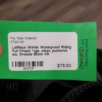 Winter Waterproof Riding Full Chaps *vgc, clean, puckered els, threads