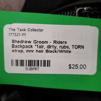 Groom - Riders Backpack *fair, dirty, rubs, TORN strap, mnr hair