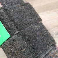 Pr Open Front Boots, velcro *gc/fair, clean, scrapes, faded, holey inside lining, hairy, residue
