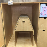 Custom Wooden Tack Locker, Wheels *vgc, clean, stains, residue?dirt