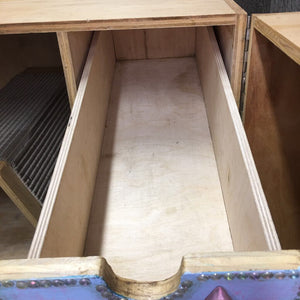 Custom Wooden Tack Locker, Wheels *vgc, clean, stains, residue?dirt