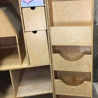 Custom Wooden Tack Locker, Wheels *vgc, clean, stains, residue?dirt