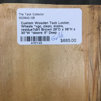 Custom Wooden Tack Locker, Wheels *vgc, clean, stains, residue?dirt
