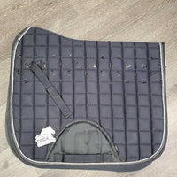 Non Slip Quilt Dressage Saddle Pad, 2x piping *vgc, mnr hair, dirt, rubs, threads