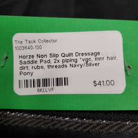 Non Slip Quilt Dressage Saddle Pad, 2x piping *vgc, mnr hair, dirt, rubs, threads
