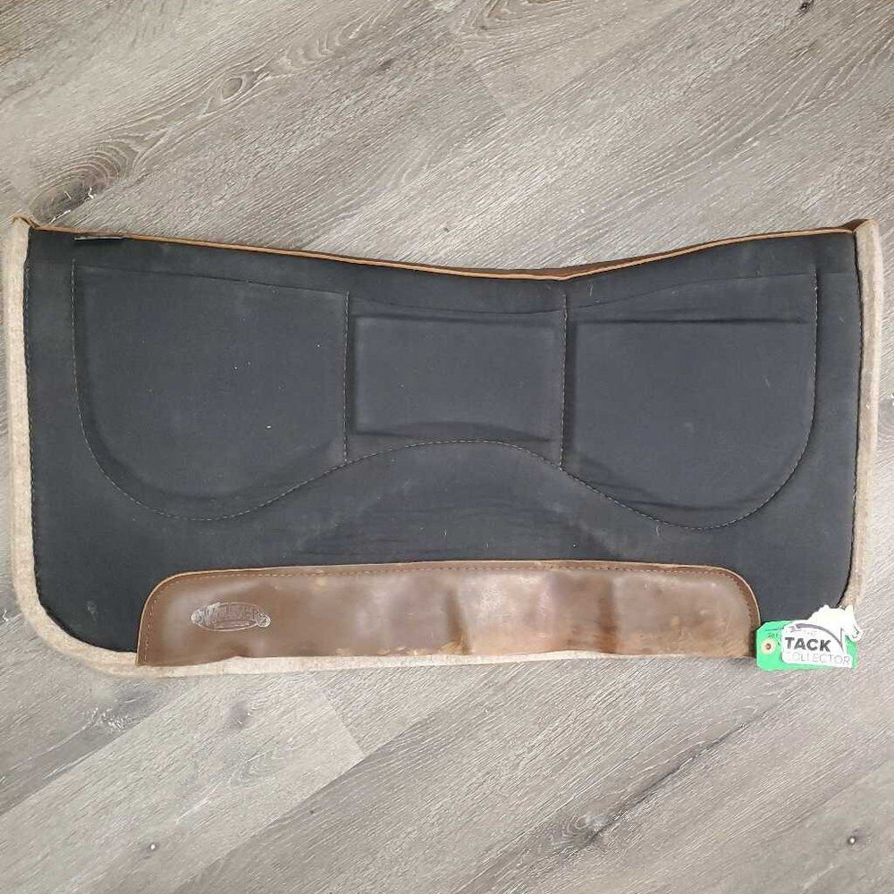 Shimmable Felt Lined Western Saddle Pad, 6 Shims *vgc, hairy, mnr dirt, rubs, scrapes
