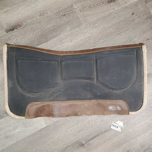 Shimmable Felt Lined Western Saddle Pad, 6 Shims *vgc, hairy, mnr dirt, rubs, scrapes