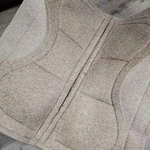 Shimmable Felt Lined Western Saddle Pad, 6 Shims *vgc, hairy, mnr dirt, rubs, scrapes