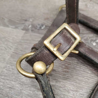 Narrow Leather Halter, adj, snap *vgc, mnr dirt