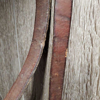 Double Stitched Headstall, Laces, Split Reins *vgc/xc, clean, older, stiff, dry, stains, twists, cracks, mnr dirt

