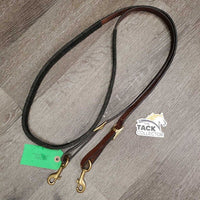 Suede Wrapped Leather Barrel - Roper Loop Reins, 2x Brass snaps & conway buckles *xc, clean, mnr rubs & faded