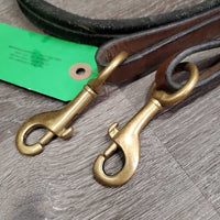 Suede Wrapped Leather Barrel - Roper Loop Reins, 2x Brass snaps & conway buckles *xc, clean, mnr rubs & faded
