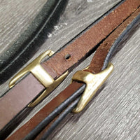 Suede Wrapped Leather Barrel - Roper Loop Reins, 2x Brass snaps & conway buckles *xc, clean, mnr rubs & faded