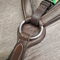 FS Padded Leather & Elastic "Wings" Breastplate, snaps, Adj Running Martingale Attachment *xc/vgc, xholes, clean, mnr edge scrapes & dirt
