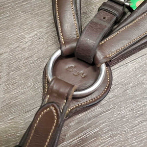 FS Padded Leather & Elastic "Wings" Breastplate, snaps, Adj Running Martingale Attachment *xc/vgc, xholes, clean, mnr edge scrapes & dirt