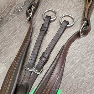 FS Padded Leather & Elastic "Wings" Breastplate, snaps, Adj Running Martingale Attachment *xc/vgc, xholes, clean, mnr edge scrapes & dirt