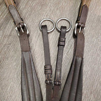 FS Padded Leather & Elastic "Wings" Breastplate, snaps, Adj Running Martingale Attachment *xc/vgc, xholes, clean, mnr edge scrapes & dirt
