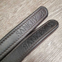Pr Soft Nylon Lined Stirrup Leathers *gc, dents, dirt, threads, sticky, clean, rubs, mnr stretched holes
