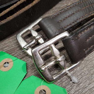 Pr Thin Stirrup Leathers *gc, clean, uneven, xholes, dents, rubs