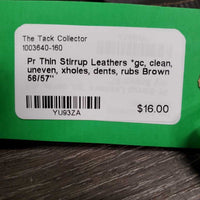 Pr Thin Stirrup Leathers *gc, clean, uneven, xholes, dents, rubs
