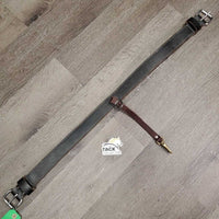Flat Doube Leather Back Cinch, center strap, brass snap *vgc/xc, mnr film & dirty?residue, edge scrapes
