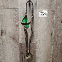 Double Stitched Headstall, laces *gc/fair, NO Throat, older, xholes, scrapes, dirt, dry, cracking