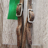 Double Stitched Headstall, laces *gc/fair, NO Throat, older, xholes, scrapes, dirt, dry, cracking