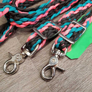 Braided Nylon Barrel - Roper Loop Reins, 2x snaps & Conway Buckles *xc/like new