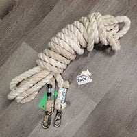 1" Thick Hvy Cotton Rope, Bull Snaps x 2 *vgc, mnr snags, pulls, dirt & stains, rust