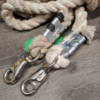 1" Thick Hvy Cotton Rope, Bull Snaps x 2 *vgc, mnr snags, pulls, dirt & stains, rust
