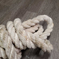 1" Thick Hvy Cotton Rope, Bull Snaps x 2 *vgc, mnr snags, pulls, dirt & stains, rust
