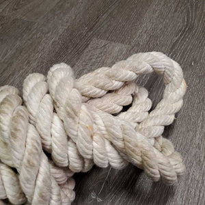 1" Thick Hvy Cotton Rope, Bull Snaps x 2 *vgc, mnr snags, pulls, dirt & stains, rust