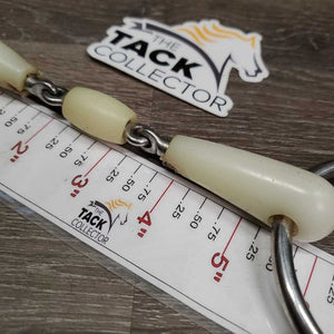 French Link Loose Ring Bit, center Roller, bag *gc/fair, clean, v.chewed, split, sharp edges