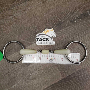 French Link Loose Ring Bit, center Roller, bag *gc/fair, clean, v.chewed, split, sharp edges