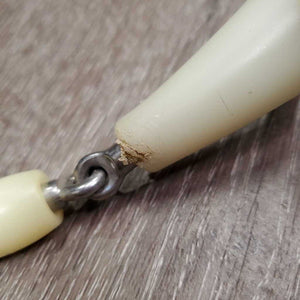 French Link Loose Ring Bit, center Roller, bag *gc/fair, clean, v.chewed, split, sharp edges