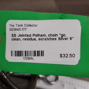 SS Jointed Pelham, chain *gc, clean, residue, scratches