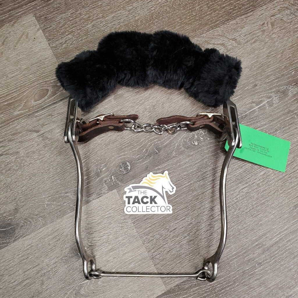 Curved LS uncovered Bike Chain Mechanical Hackamore, chain, fleece nose *xc/like new, v.mnr scuffs