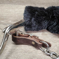 Curved LS uncovered Bike Chain Mechanical Hackamore, chain, fleece nose *xc/like new, v.mnr scuffs
