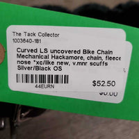 Curved LS uncovered Bike Chain Mechanical Hackamore, chain, fleece nose *xc/like new, v.mnr scuffs
