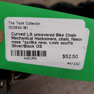 Curved LS uncovered Bike Chain Mechanical Hackamore, chain, fleece nose *xc/like new, v.mnr scuffs
