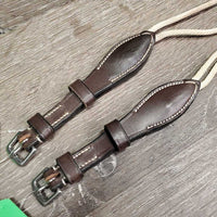 2 Nylon Rope & Leather Gag Cheeks. leather disc end *vgc, mnr dirt, stains