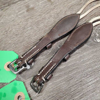 2 Nylon Rope & Leather Gag Cheeks. leather disc end *vgc, mnr dirt, stains
