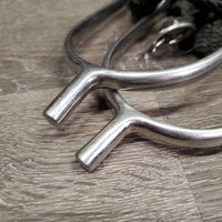 Pr POW Spurs, Wide Braided Nylon Spur Straps *gc, clean, widened, scratches, pulls, snags & dirty
