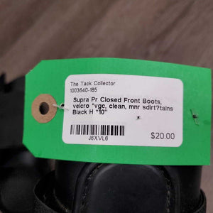 Pr Closed Front Boots, velcro *vgc, clean, mnr sdirt?tains